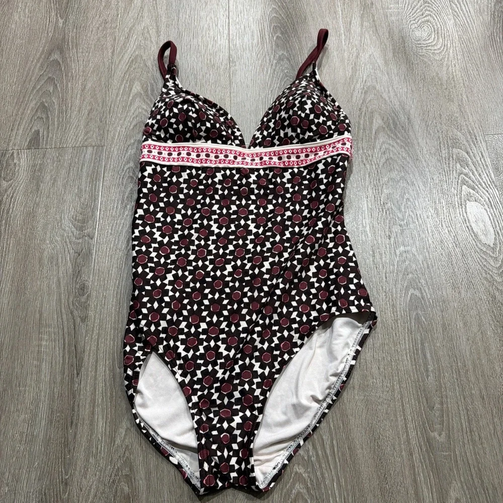 Kate Spade Womens One Piece Swimsuit Coronado Beach Triangle‎ Floral Size S